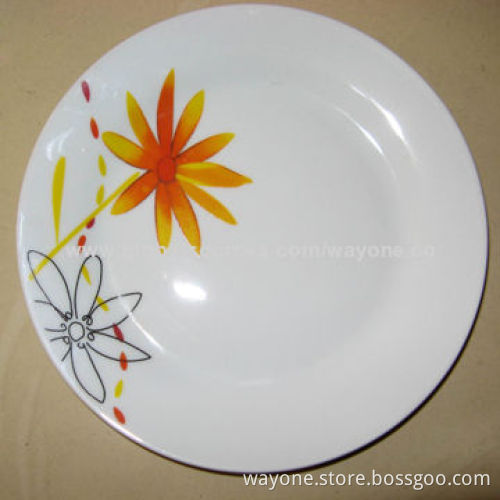 10.5-inch x (27cm) porcelain flat plate, floral design, withstanding high temperature and freezing